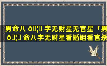 男命八 🦄 字无财星无官星「男 🦅 命八字无财星看婚姻看官杀吗」